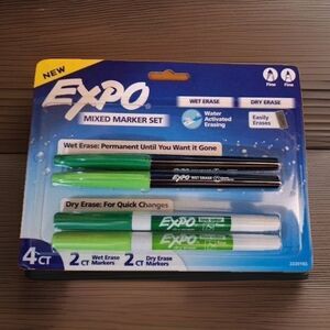 Lot of 18 packs Expo Set Wet & Dry Erase Markers Fine Tip Green 4-Count each